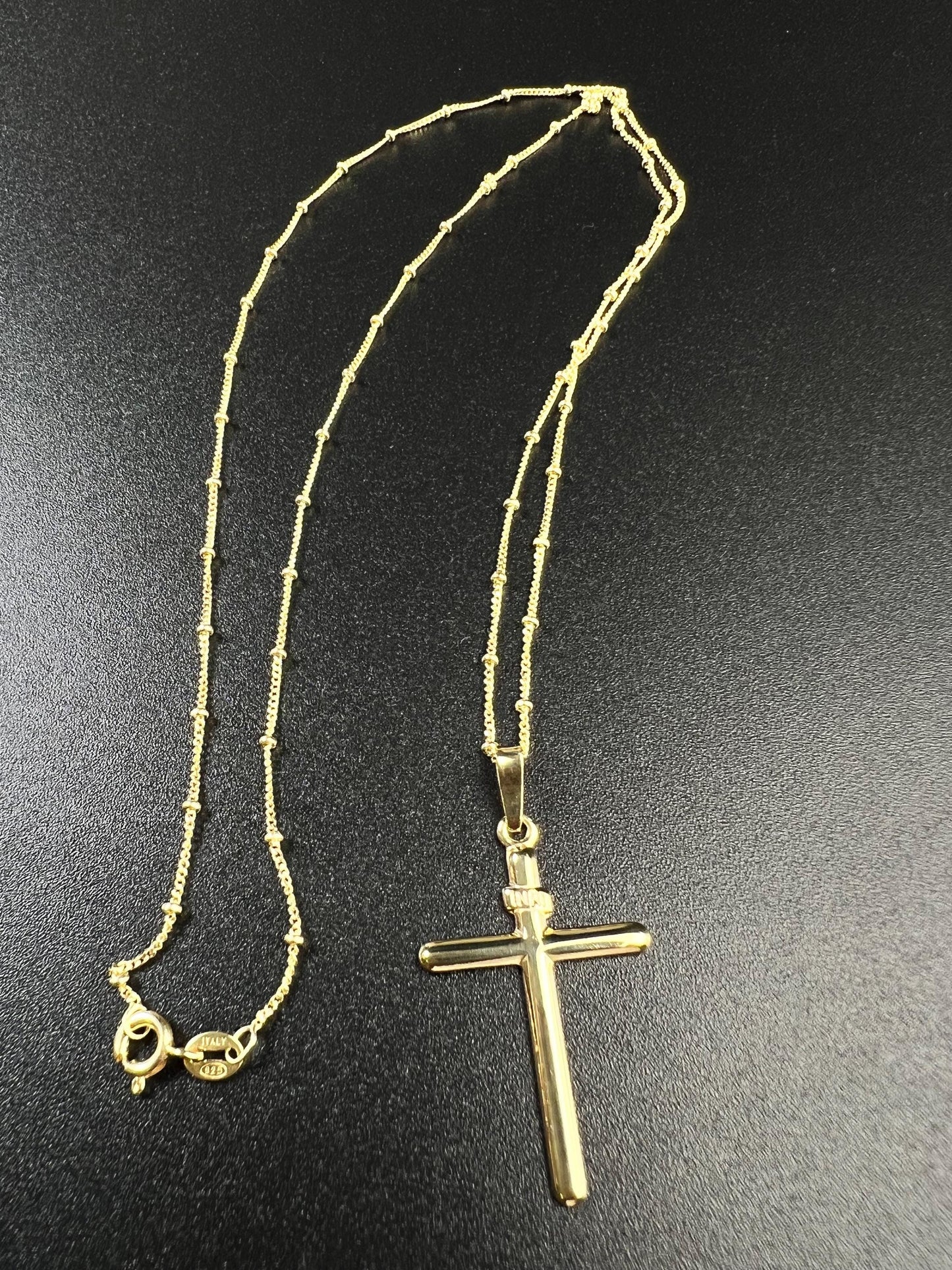 Solid 925 Sterling Silver and 18k gold vermeil Cross pendant 925 stamped High Quality Holiday Gift