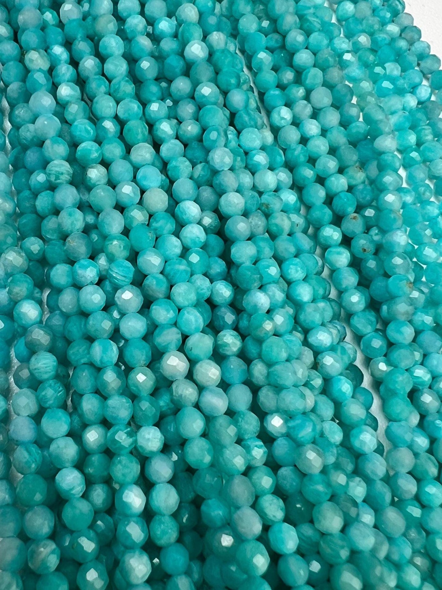 Natural Moonstone Blue 3mm Faceted Round Gemstone, July Birthstone Jewelry Making Beads, sleeping beauty Turquoise Blue Gemstone12.5" Strand