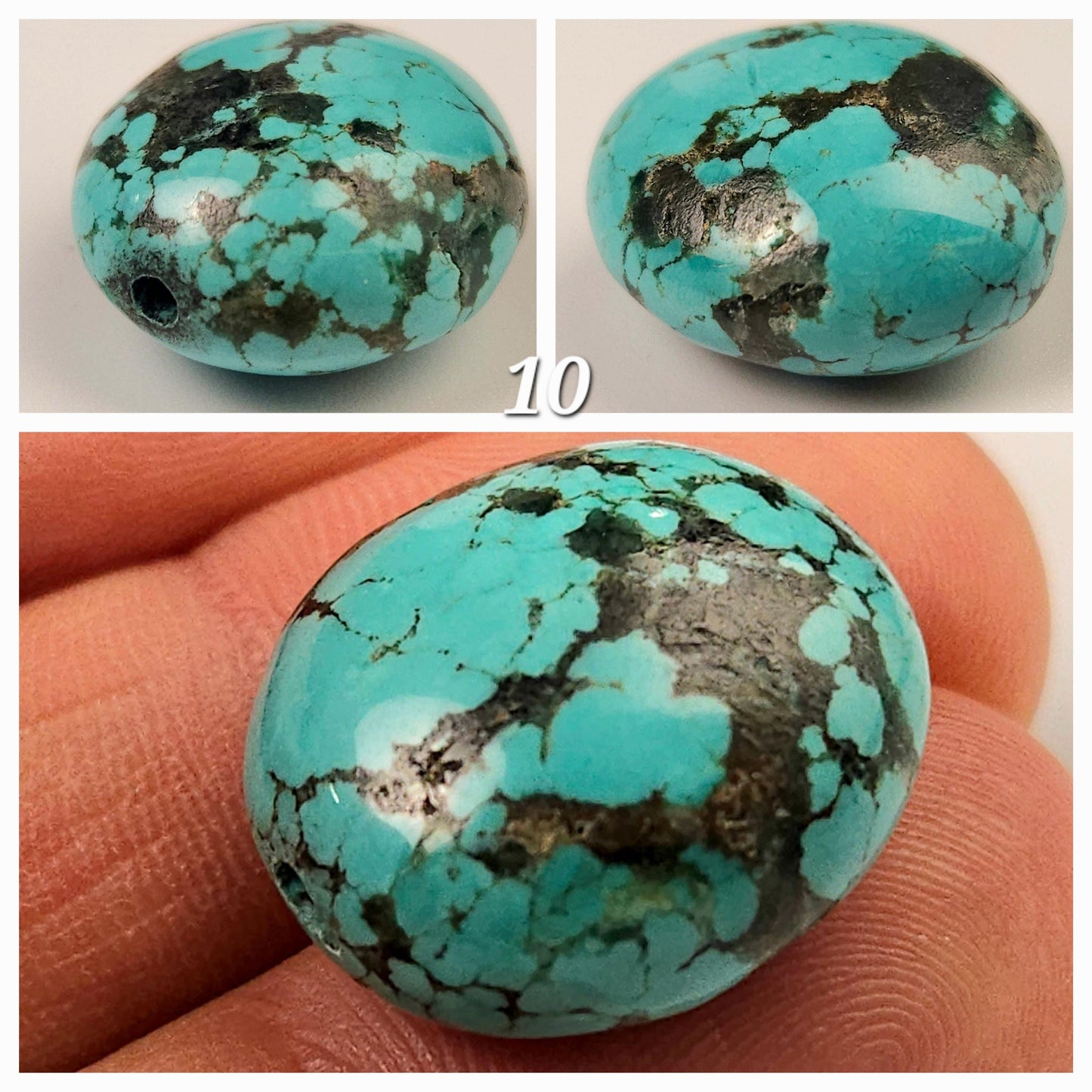 Turquoise Pebble, AAA Tibetan Spiderweb Blue-Greenish Turquoise Pebble ,Rare, Jewelry Focal, Pendant, Palm Stone or Collection Healing Gem