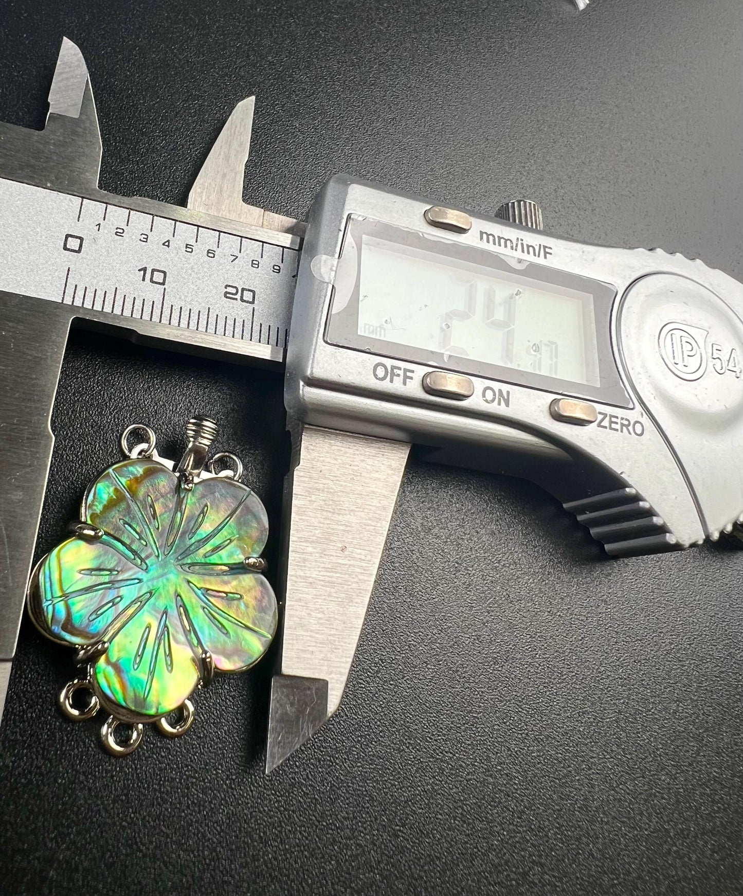 Natural Abalone Pua Shell 3 Loop Fancy Flower Clasp, blue green flash Jewelry Making Rhodium 3 line Necklace Bracelet clasp.