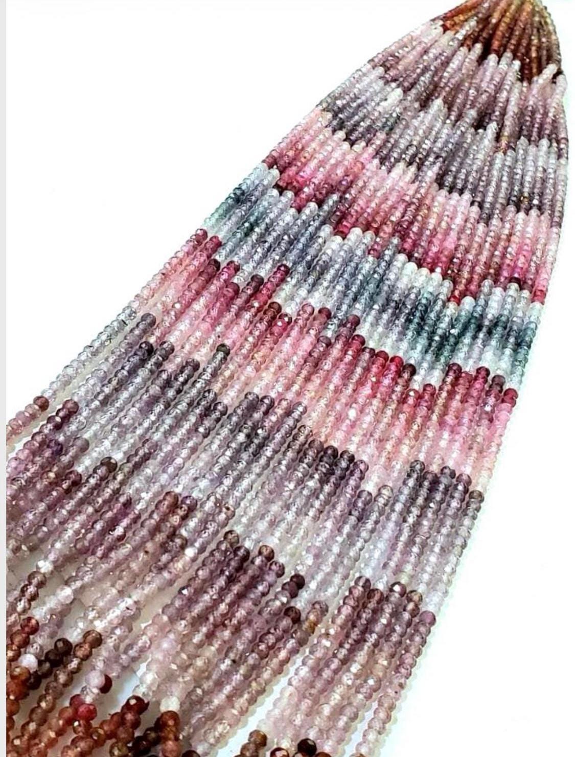 Natural Multi Spinel Shaded Round 1.5,1.8,2mm AAA Micro Cut Faceted Jewelry Making Gemstone Beads 12.5"