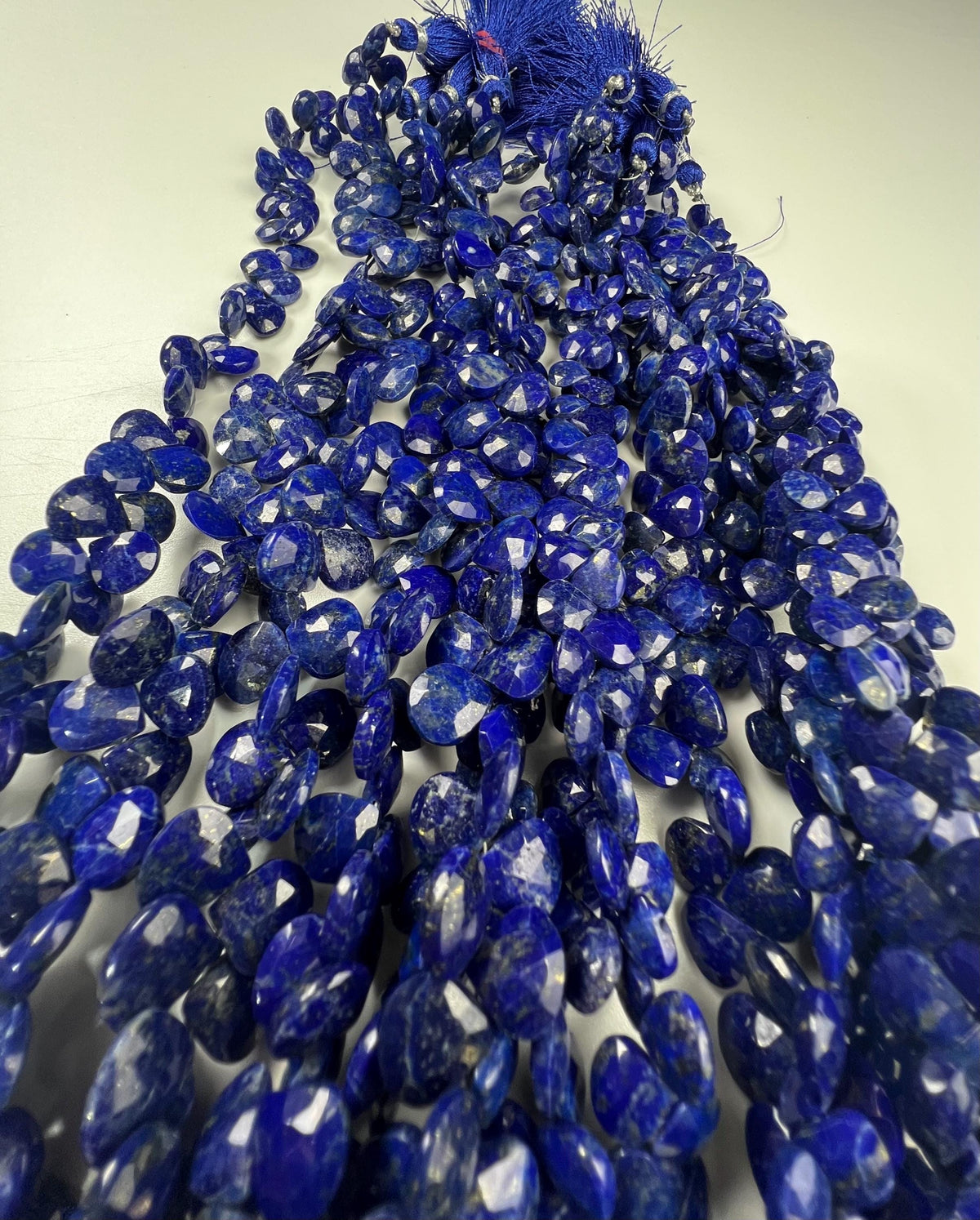 Genuine Lapis Lazuli Faceted heart drop Royal Blue Lapis drop for Jewelry Making by pieces