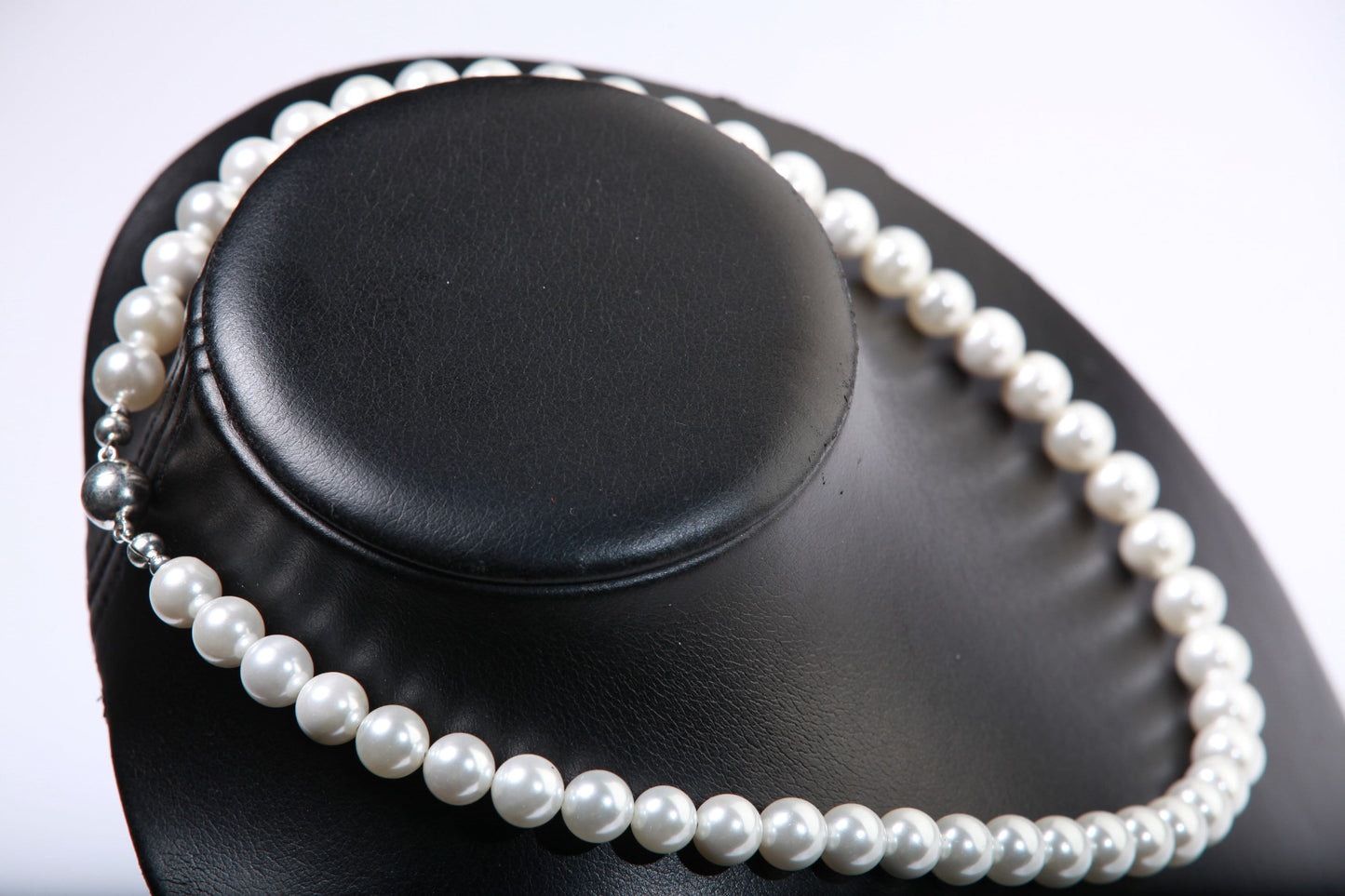 Pearl Necklace, White South Seashell Pearl 8mm,10mm Round Statement Necklace with Strong Magnetic Ball Clasp 16"- 40" Bridal, Gift for Her