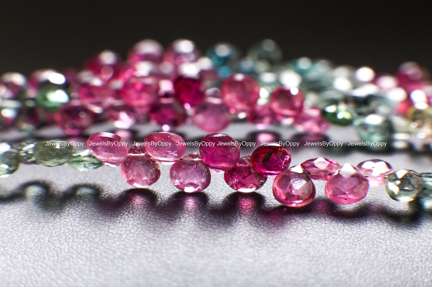Multi Watermelon Tourmaline AAA Faceted Heart Shape Teardrop 4-5, 5-6mm Jewelry Making Necklace, Bracelet Gemstone Beads. High quality