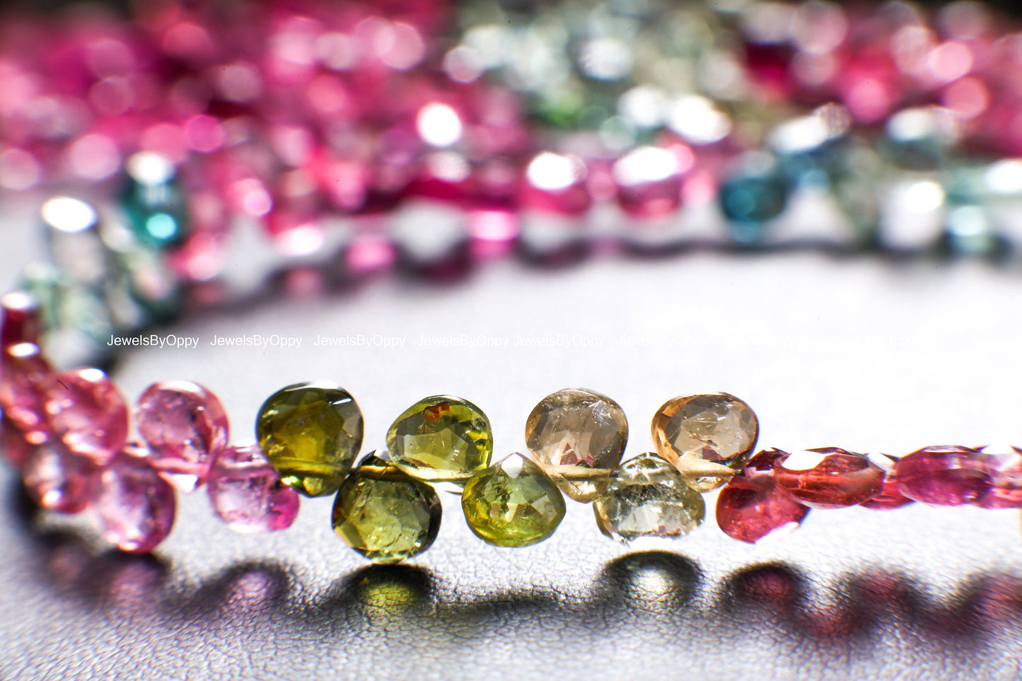 Multi Watermelon Tourmaline AAA Faceted Heart Shape Teardrop 4-5, 5-6mm Jewelry Making Necklace, Bracelet Gemstone Beads. High quality