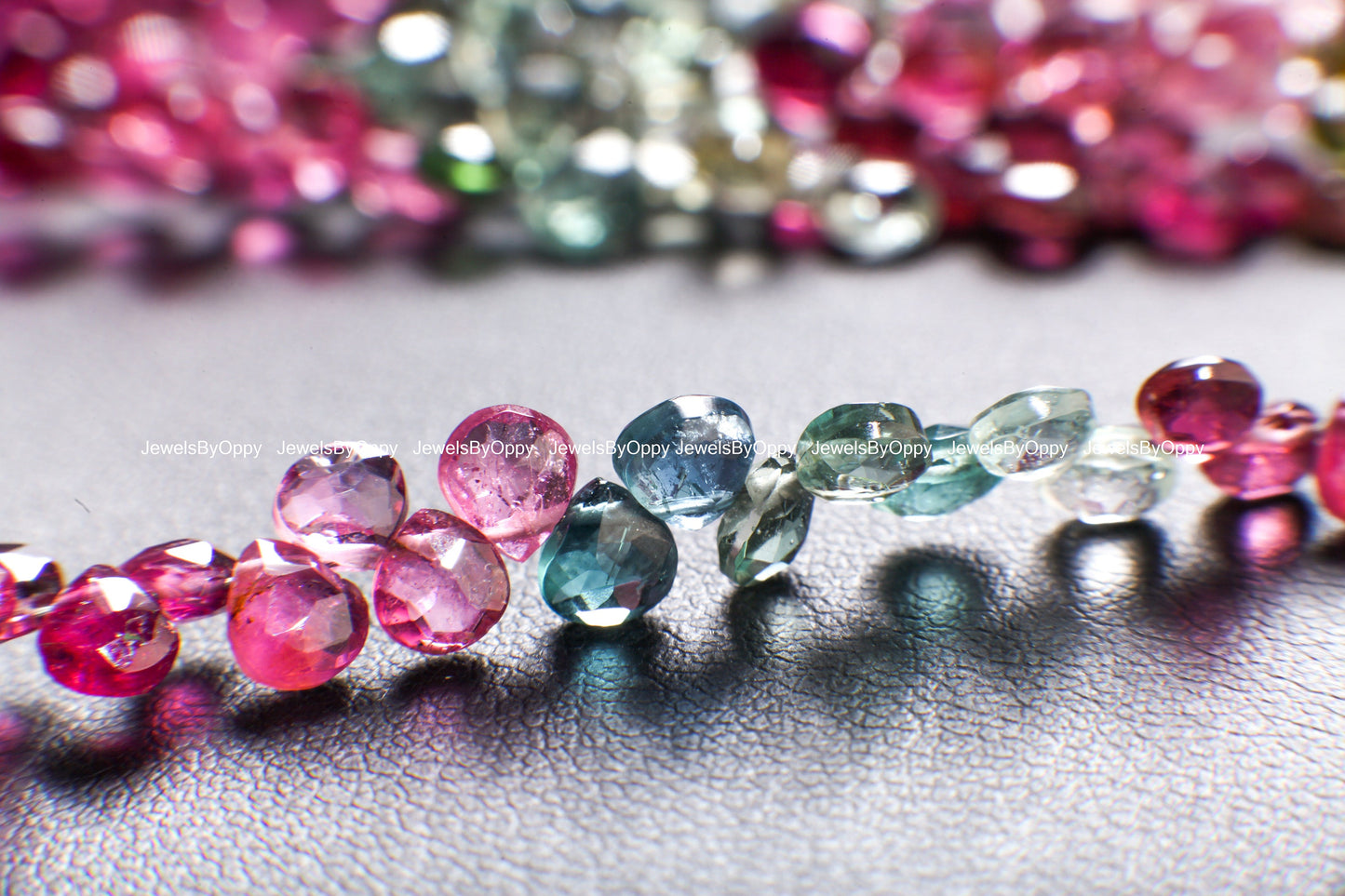 Multi Watermelon Tourmaline AAA Faceted Heart Shape Teardrop 4-5, 5-6mm Jewelry Making Necklace, Bracelet Gemstone Beads. High quality