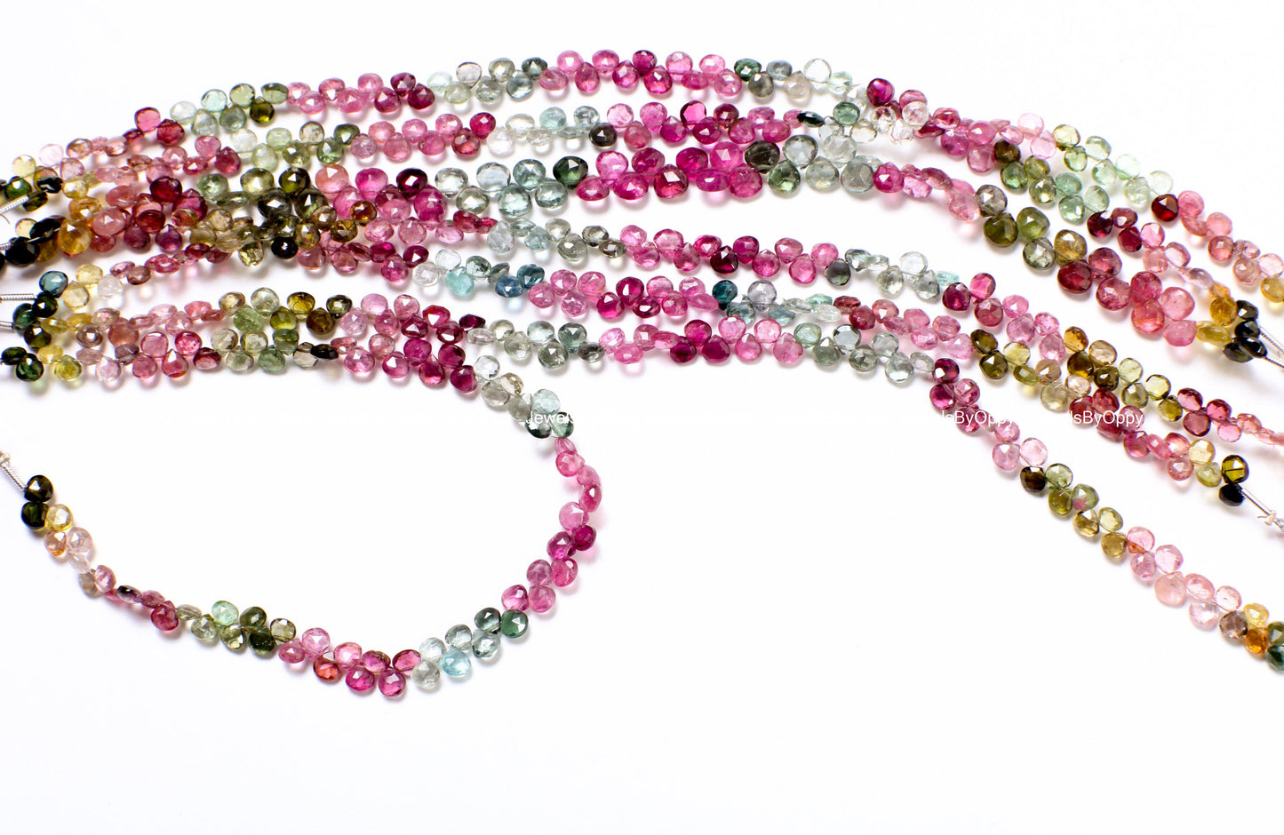 Multi Watermelon Tourmaline AAA Faceted Heart Shape Teardrop 4-5, 5-6mm Jewelry Making Necklace, Bracelet Gemstone Beads. High quality