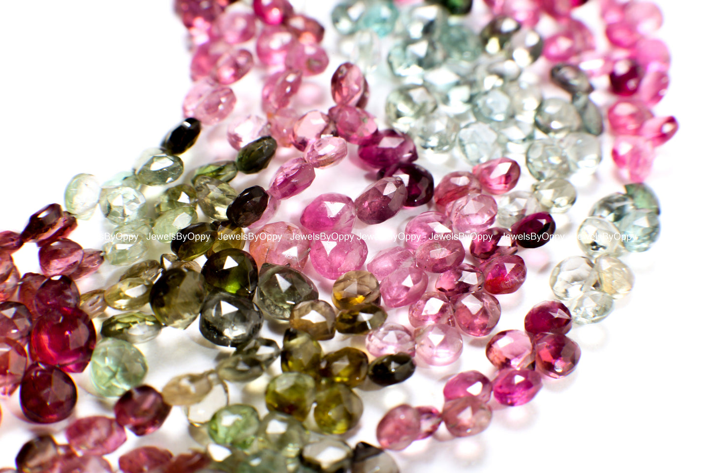 Multi Watermelon Tourmaline AAA Faceted Heart Shape Teardrop 4-5, 5-6mm Jewelry Making Necklace, Bracelet Gemstone Beads. High quality