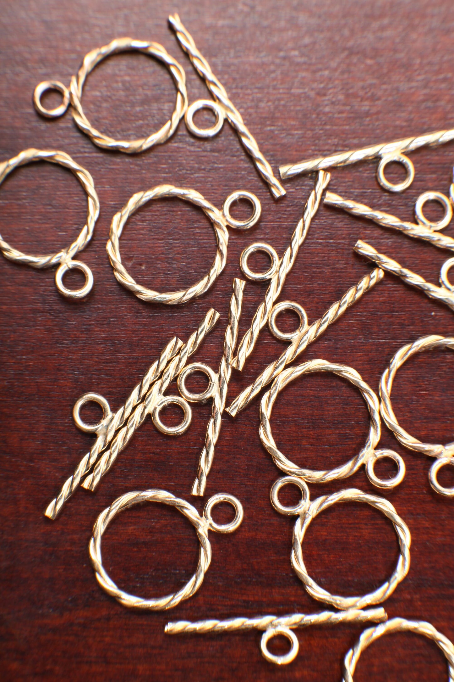 Twisted Toggle Clasp 13mm, 14K Gold Filled, DIY Jewelry Making Findings, Beading Supplies, Made in USA