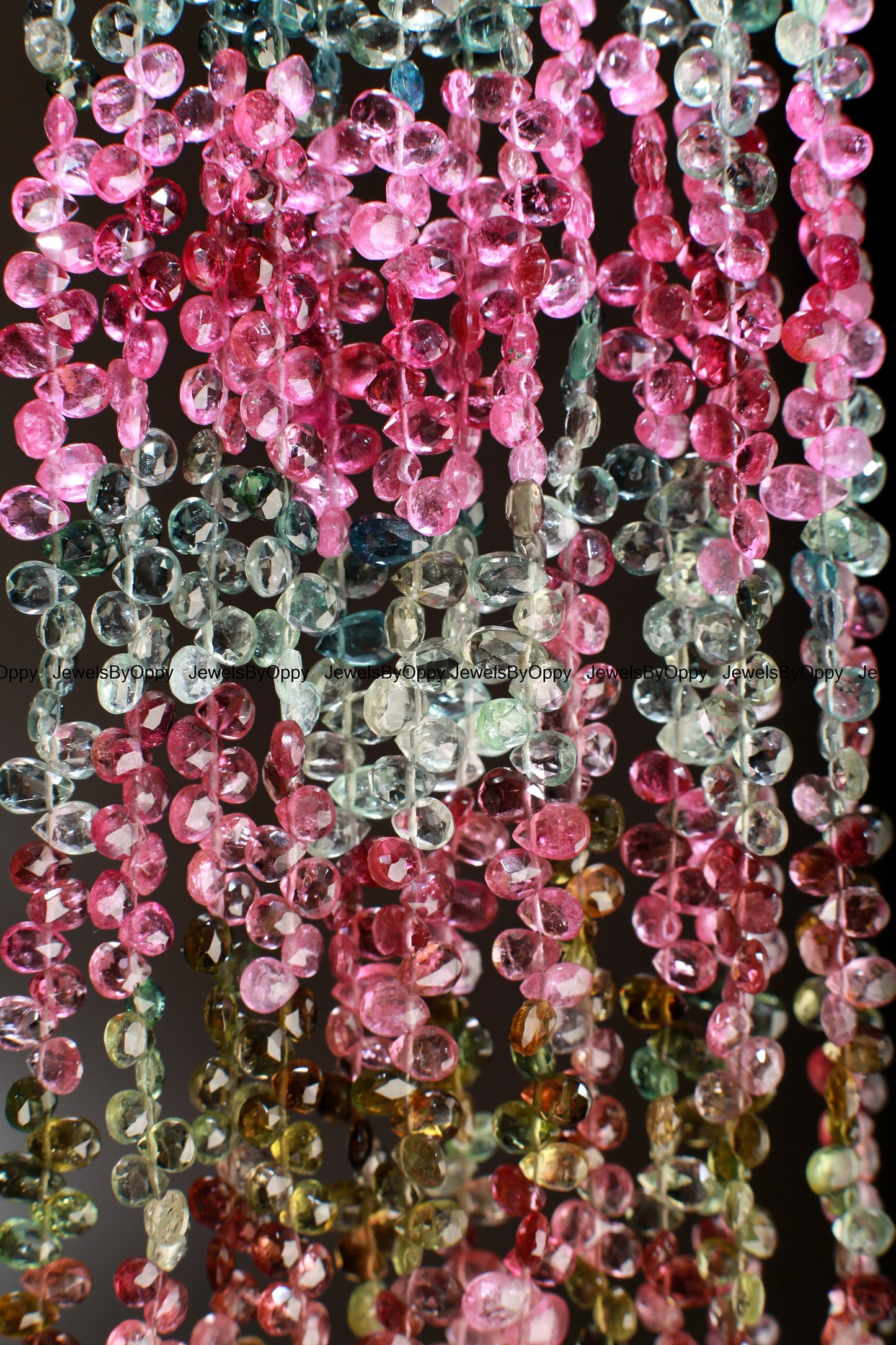 Multi Watermelon Tourmaline AAA Faceted Heart Shape Teardrop 4-5, 5-6mm Jewelry Making Necklace, Bracelet Gemstone Beads. High quality