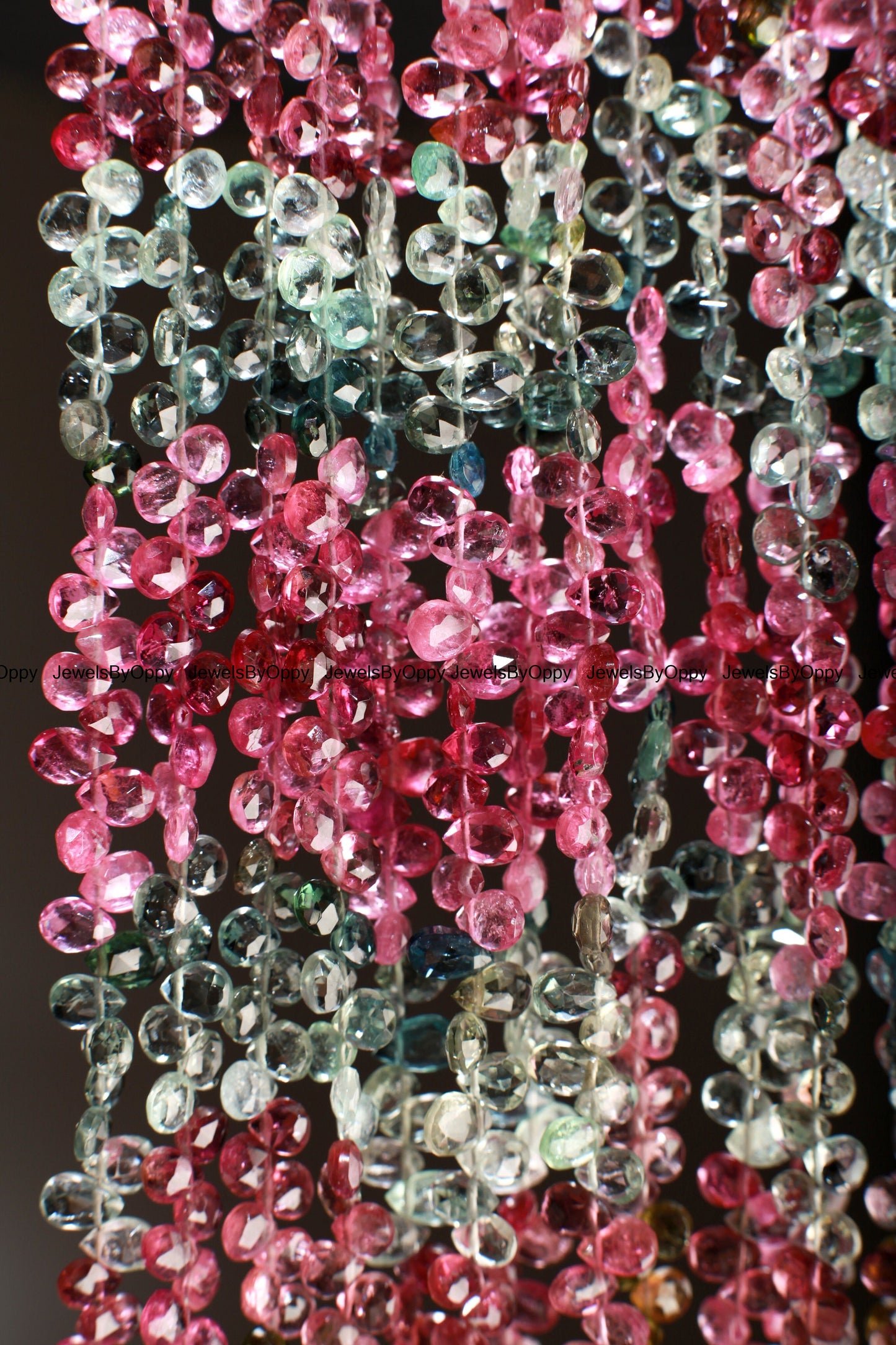 Multi Watermelon Tourmaline AAA Faceted Heart Shape Teardrop 4-5, 5-6mm Jewelry Making Necklace, Bracelet Gemstone Beads. High quality