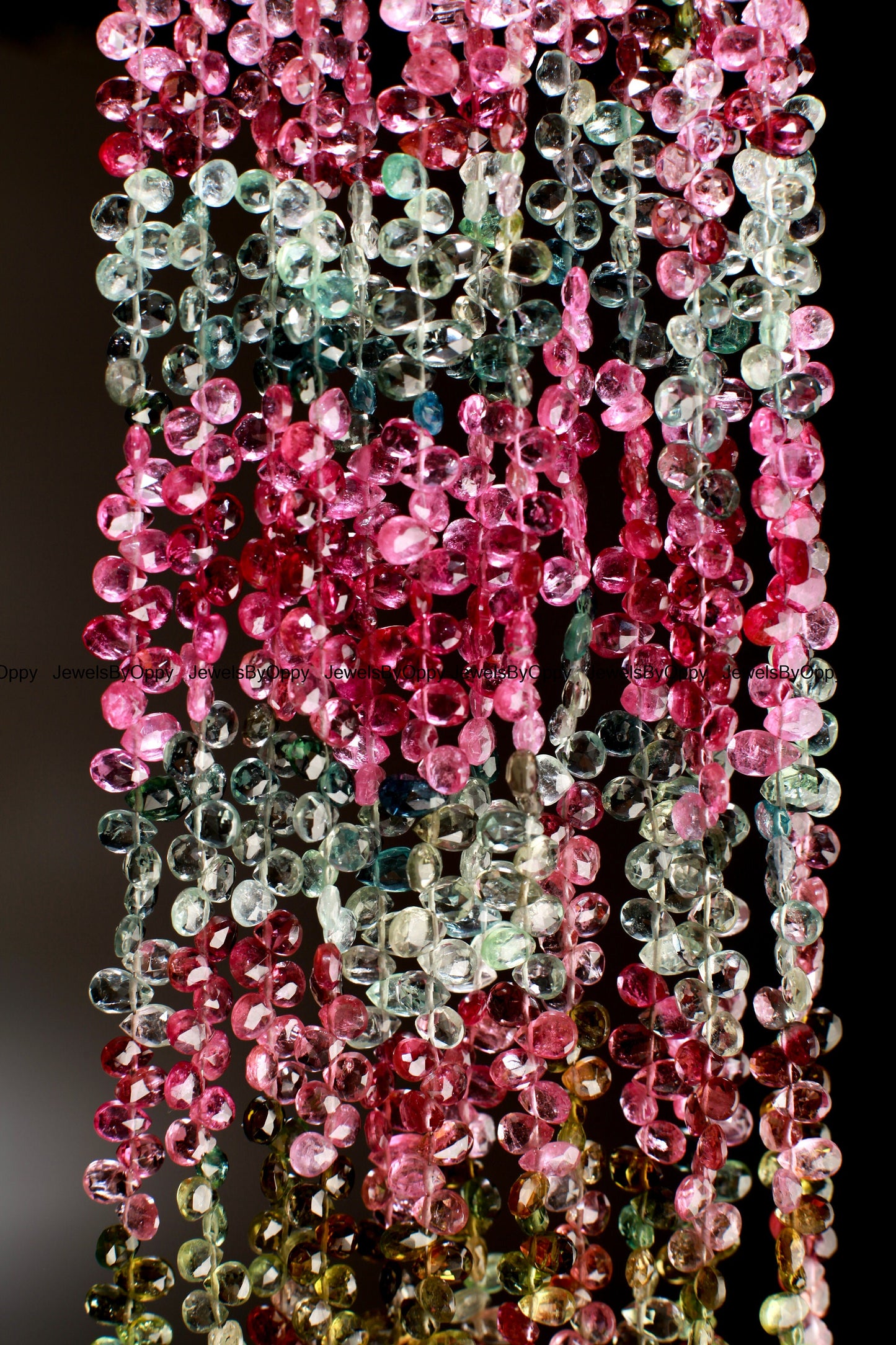 Multi Watermelon Tourmaline AAA Faceted Heart Shape Teardrop 4-5, 5-6mm Jewelry Making Necklace, Bracelet Gemstone Beads. High quality