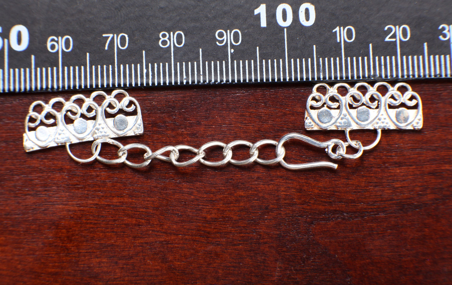 Adjustable Extension Bar Fancy Clasp 12x20mm-5 Loop, 925 Sterling Silver, Gold over Sterling Silver Vermeil, Jewelry Making Finding Supplies