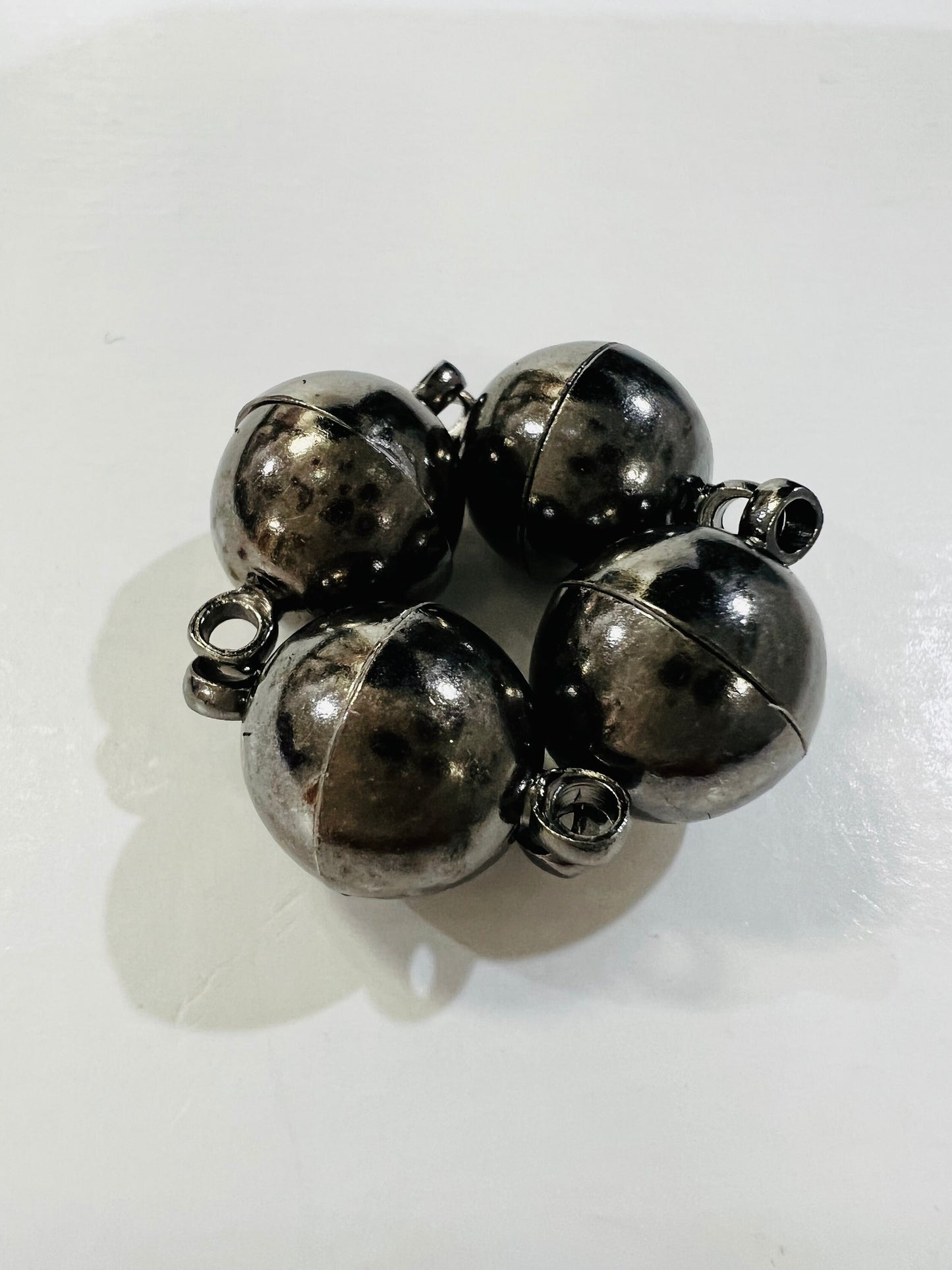 4 pcs 12mm Large Very Strong Magnetic Clasp, in Gold , Rose Gold , Black , Rhodium Silver plated Round Smooth jewelry making clasp
