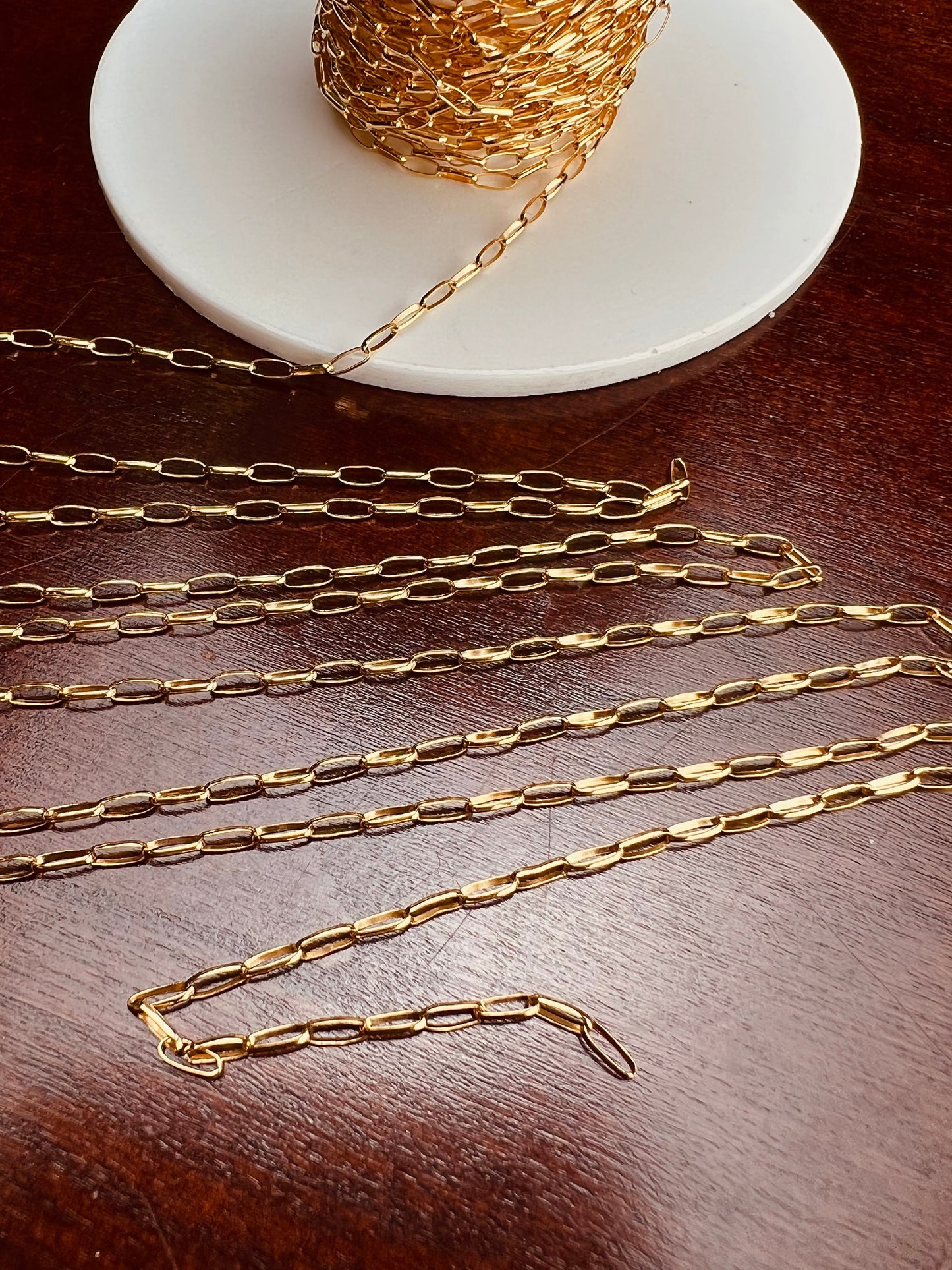 14K Gold Filled long oval Chain 1.6x4.5mm long light weight Jewelry Making Italian Chain
