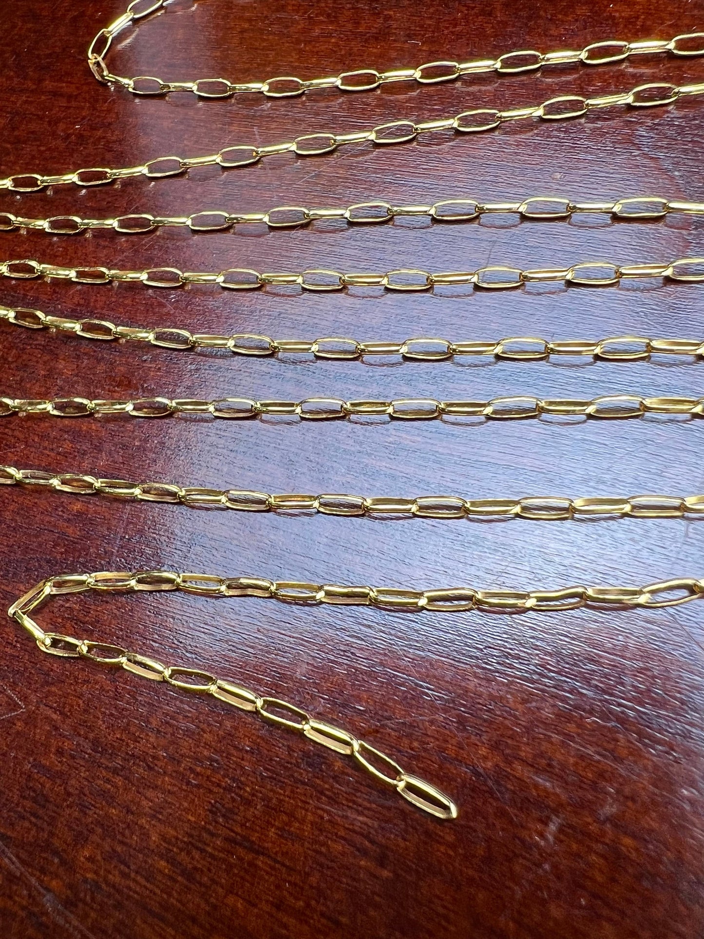 14K Gold Filled long oval Chain 1.6x4.5mm long light weight Jewelry Making Italian Chain