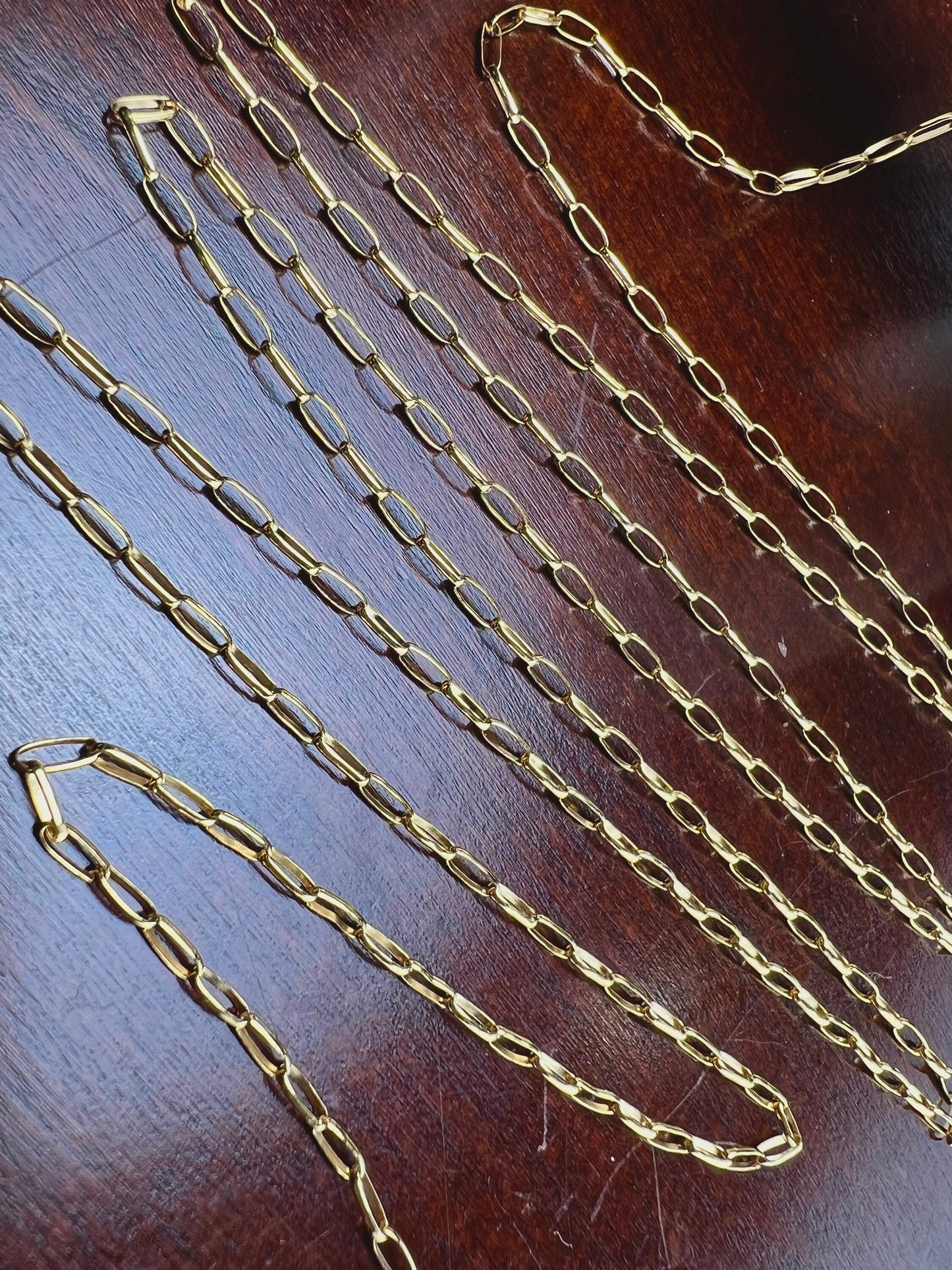14K Gold Filled long oval Chain 1.6x4.5mm long light weight Jewelry Making Italian Chain