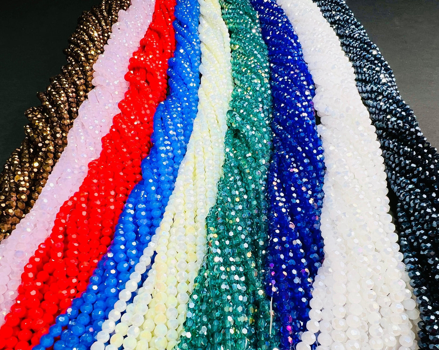 9 strand 4mm Round crystal mix 14”each strand (900pcs total approx ),Very Sparkly Crystal , Bead for Spacer,Art Deco, jewelry making bead.