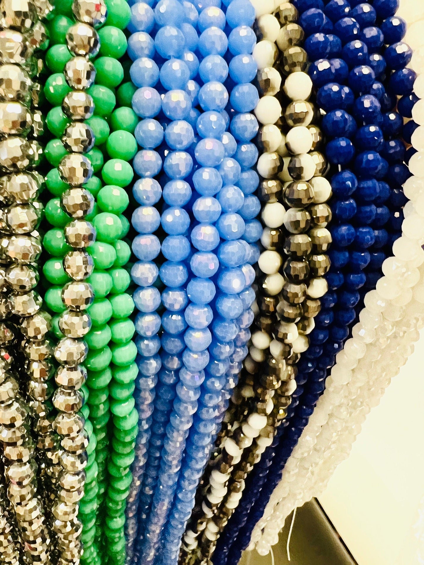 6mm Faceted Round Crystal Bead 14”strand (68-70 pcs) Very Sparkly Shiny Crystal Bling Bead for Spacer, Art Deco, Jewelry Making Beads