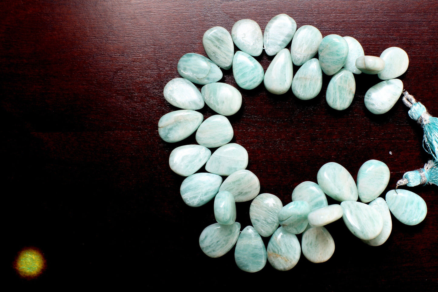 Natural Amazonite Graduated Smooth Pear Drop 9x11-11x15mm