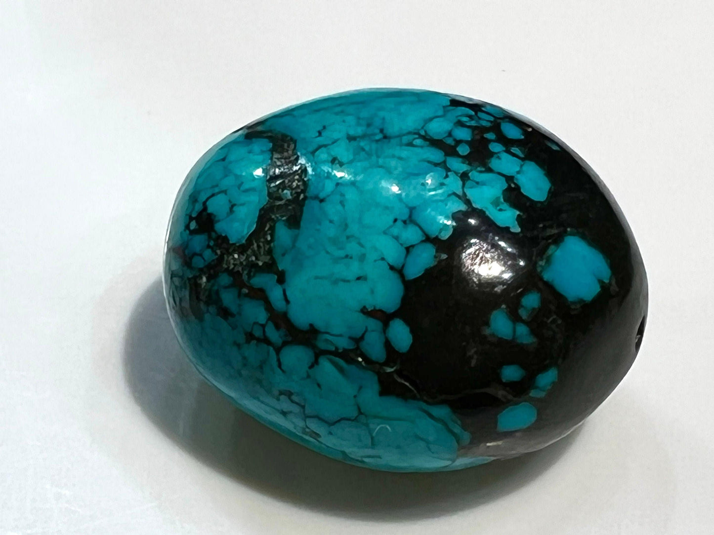 Genuine Turquoise Pebble, AAA Tibetian Spiderweb Turquoise pebble 18x25mm,for jewelry Focal, pendant, palm stone or collection healing gem