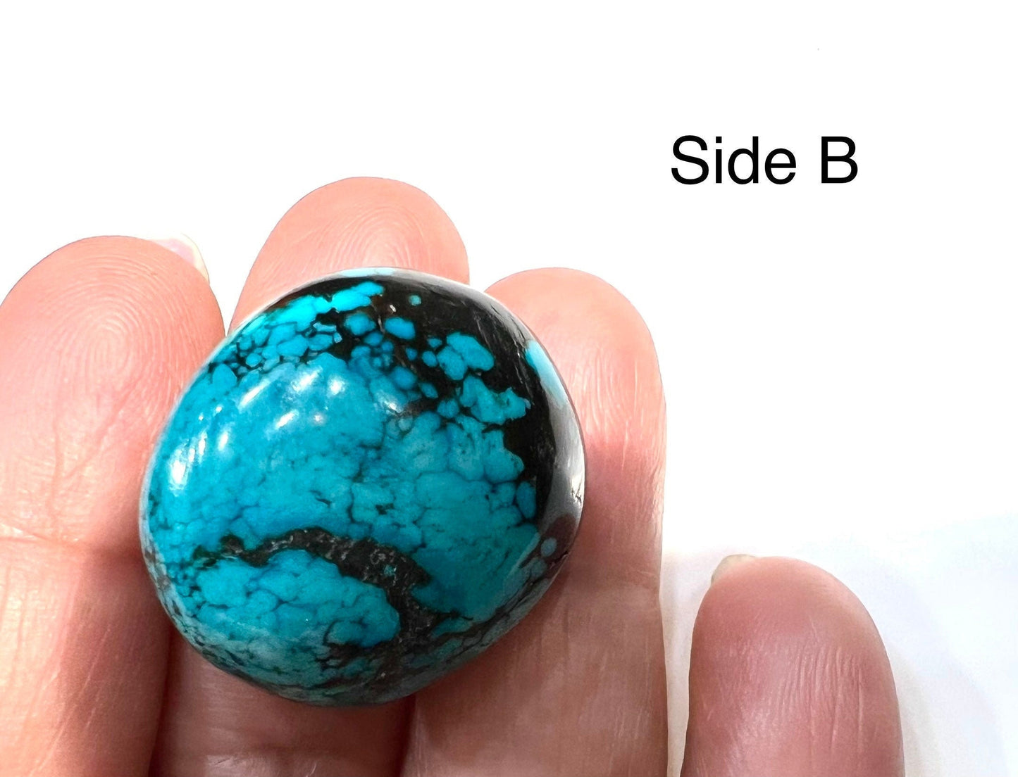 Genuine Turquoise Pebble, AAA Tibetian Spiderweb Turquoise pebble 18x25mm,for jewelry Focal, pendant, palm stone or collection healing gem