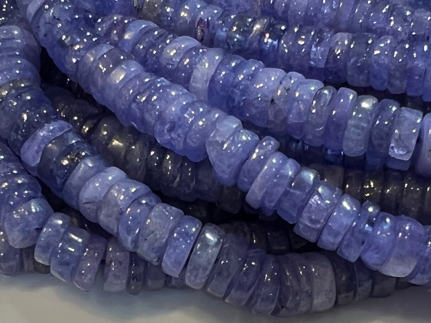 Natural Tanzanite Heishi 5-6mm beautiful Violet Blue Beads,AAA super quality Jewelry Making beads 7", 14" strand.