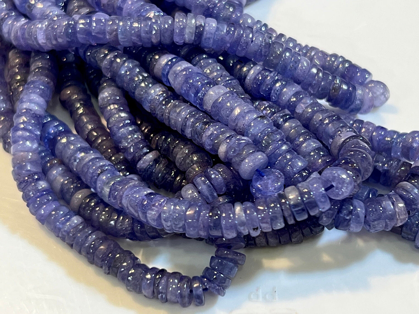 Natural Tanzanite Heishi 5-6mm beautiful Violet Blue Beads,AAA super quality Jewelry Making beads 7", 14" strand.