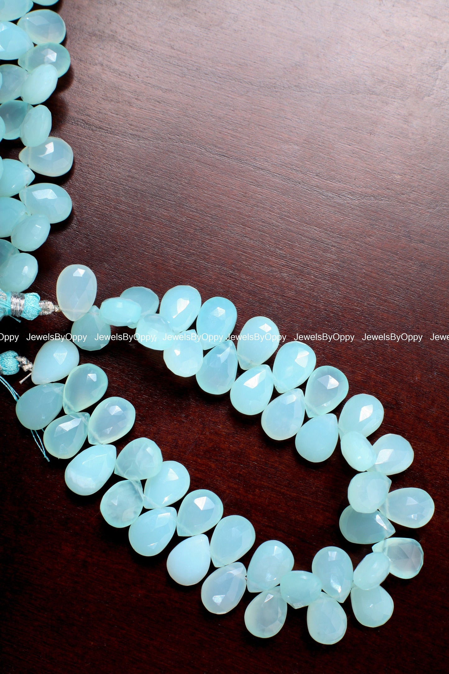 Aqua Blue Chalcedony Briolette Faceted 9x11-9x13mm Pear Drop Jewelry Making Gemstone Teardrop 10/20/40 Pcs