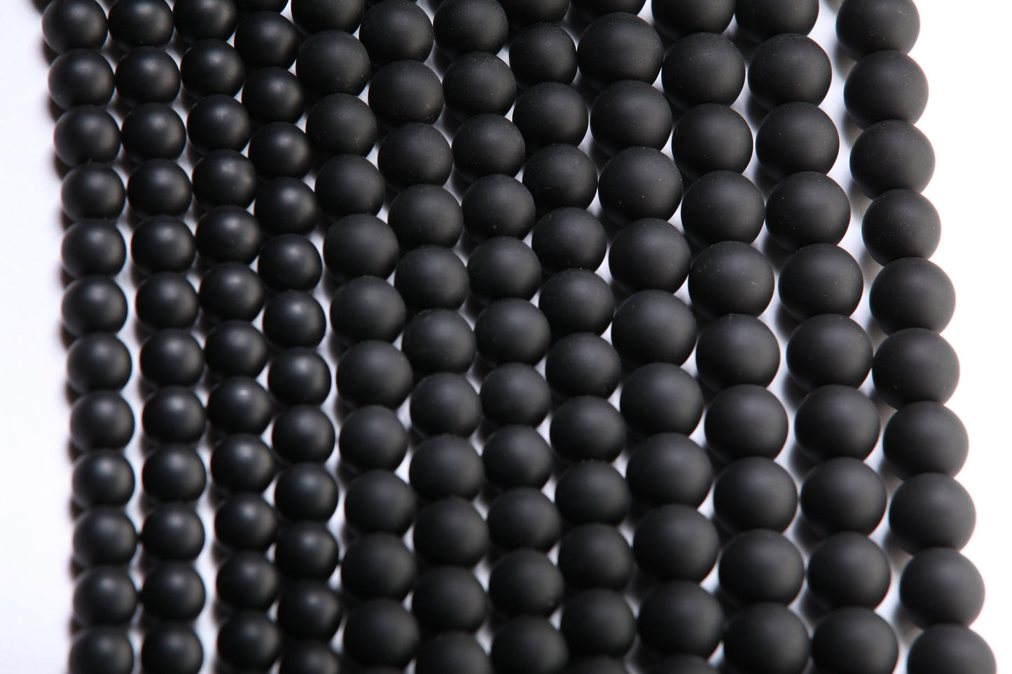 Matte Black Onyx Round Beads 4mm, 6mm, 8mm, 10mm, 12mm, 14mm, 16mm -14" strand Single/Bulk. AAA quality Natural Gemstone Black onyx