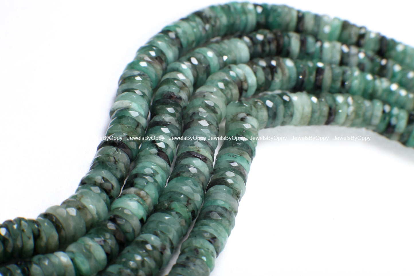 Natural Emerald 7-9mm Faceted Heishe AAA for Jewelry Making, Necklace, Bracelet, Gift, Gemstone Green Beads 3"/4"/8" Strand