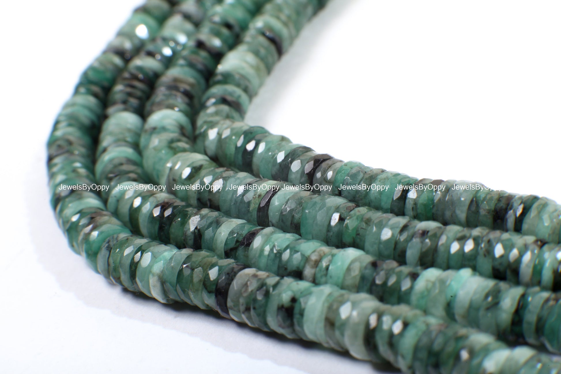 Natural Emerald 7-9mm Faceted Heishe AAA for Jewelry Making, Necklace, Bracelet, Gift, Gemstone Green Beads 3"/4"/8" Strand