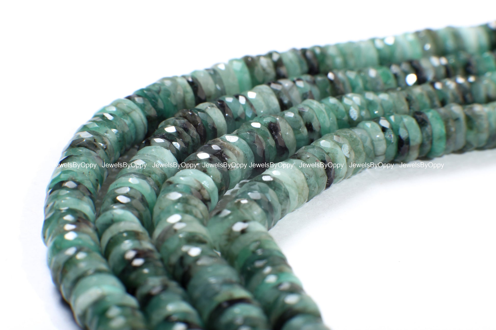 Natural Emerald 7-9mm Faceted Heishe AAA for Jewelry Making, Necklace, Bracelet, Gift, Gemstone Green Beads 3"/4"/8" Strand