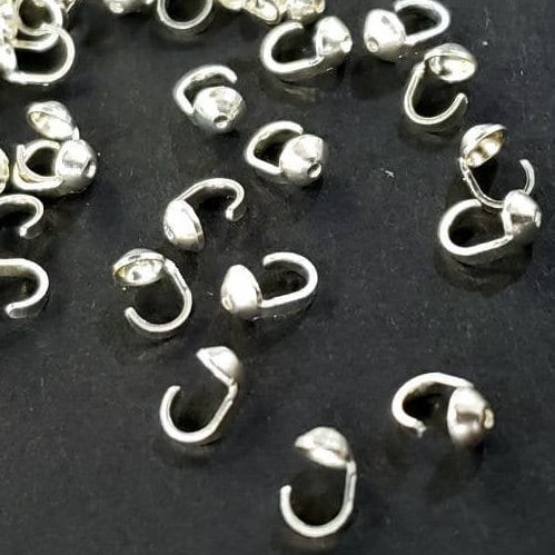 925 sterling silver, 14K Gold Filled 3mm cup bead tip for necklace bracelet end tip using silk thread jewelry making findings 10,25,50pcs