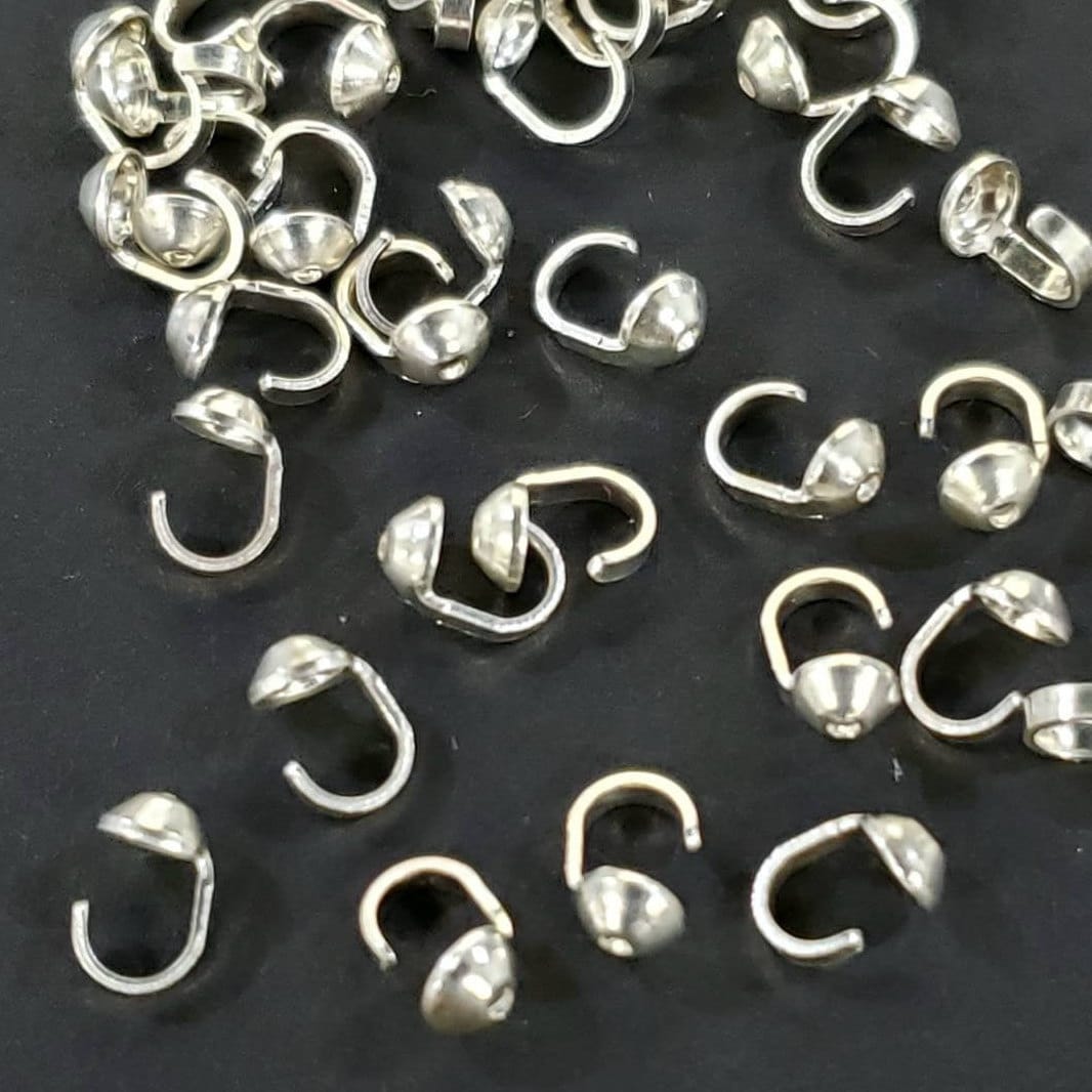 925 sterling silver 3mm cup bead tip. Bead tip for necklace bracelet end tip using silk thread , jewelry making findings . 10, 25, 50 pcs