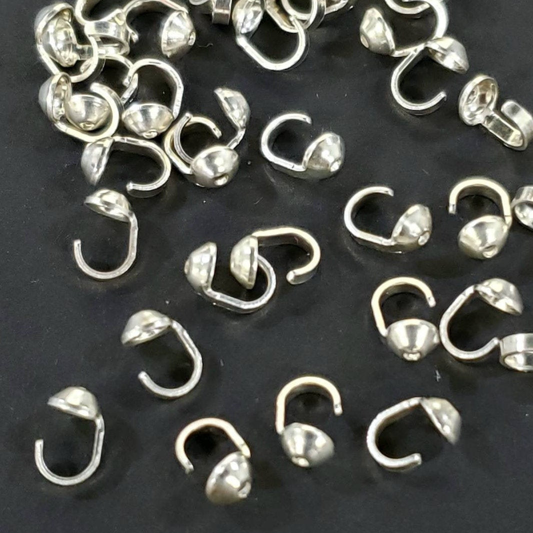 925 sterling silver, 14K Gold Filled 3mm cup bead tip for necklace bracelet end tip using silk thread jewelry making findings 10,25,50pcs