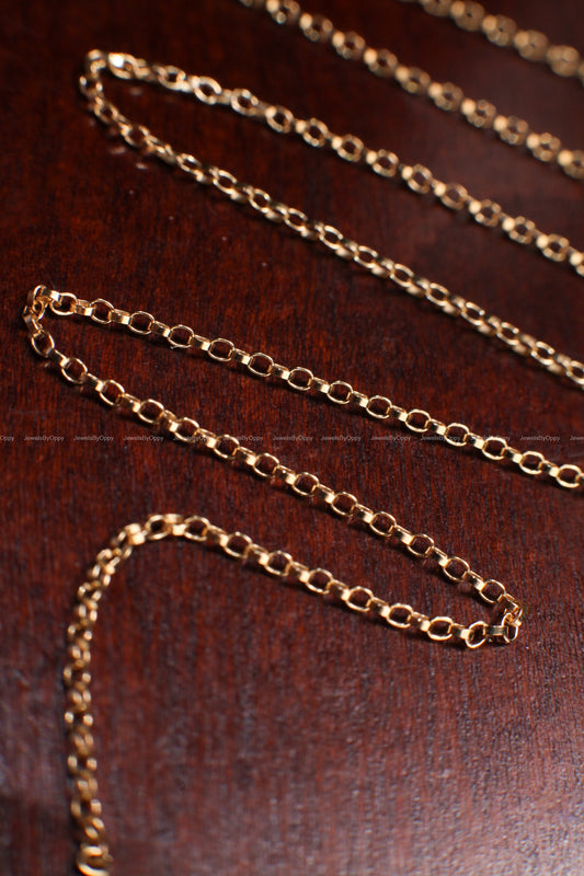 14K Gold Filled 1.1mm Rolo Chain, Jewelry Making Unfinished Italian Chain