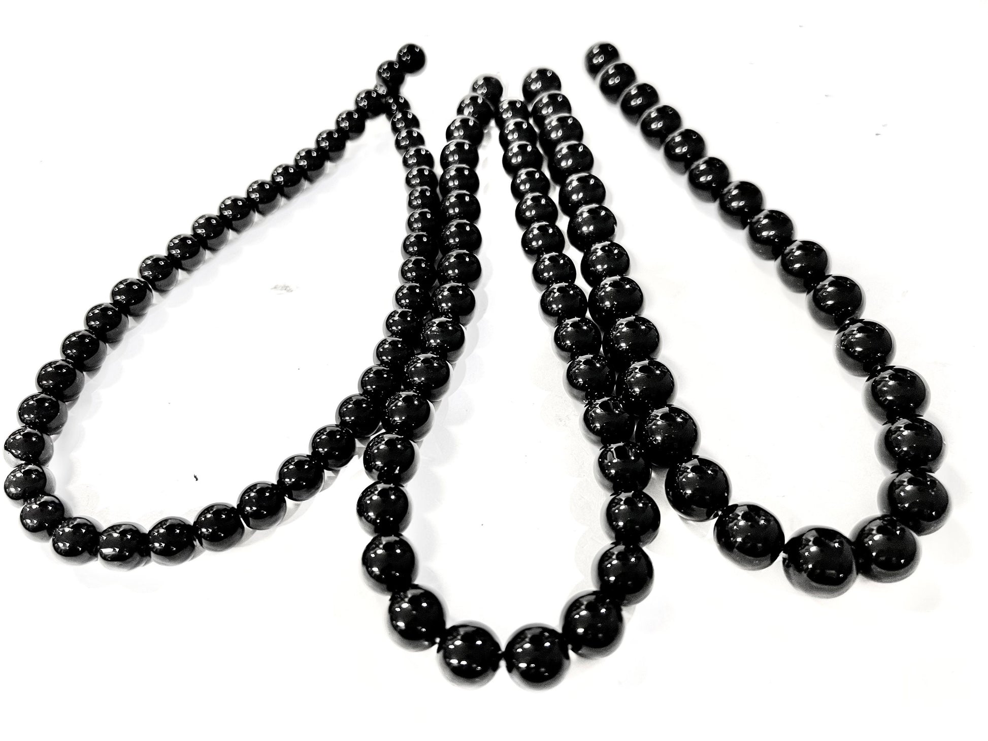 Genuine Black Onyx 4mm-14mm smooth Round Beads AAA Jewelry making beads 15.5” strand single or bulk wholesale