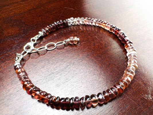 Imperial Topaz shaded smooth roundel 4.5mm roundel coffee brown shaded Gemstone in 14K Gold Filled bracelet gift. Chakra