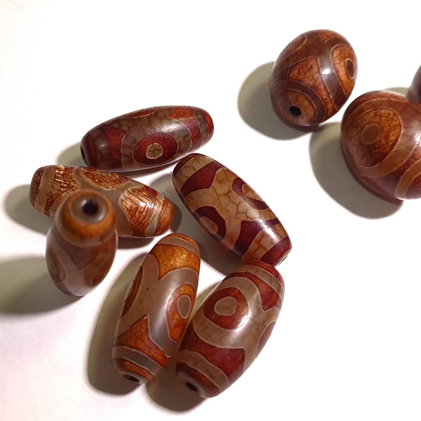 Antique Style Tibetan Evil Eye Bead, 13x30, 18-20x30mm Eye Agate Beads Jewelry Making, Art Craft Beads