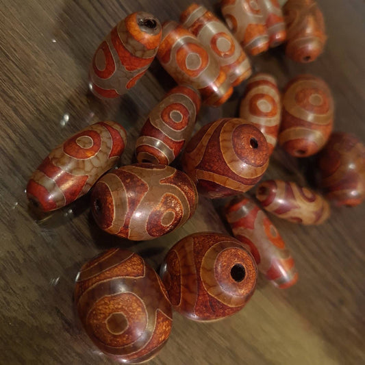 Antique Style Tibetan Evil Eye Bead, 13x30, 18-20x30mm Eye Agate Beads Jewelry Making, Art Craft Beads