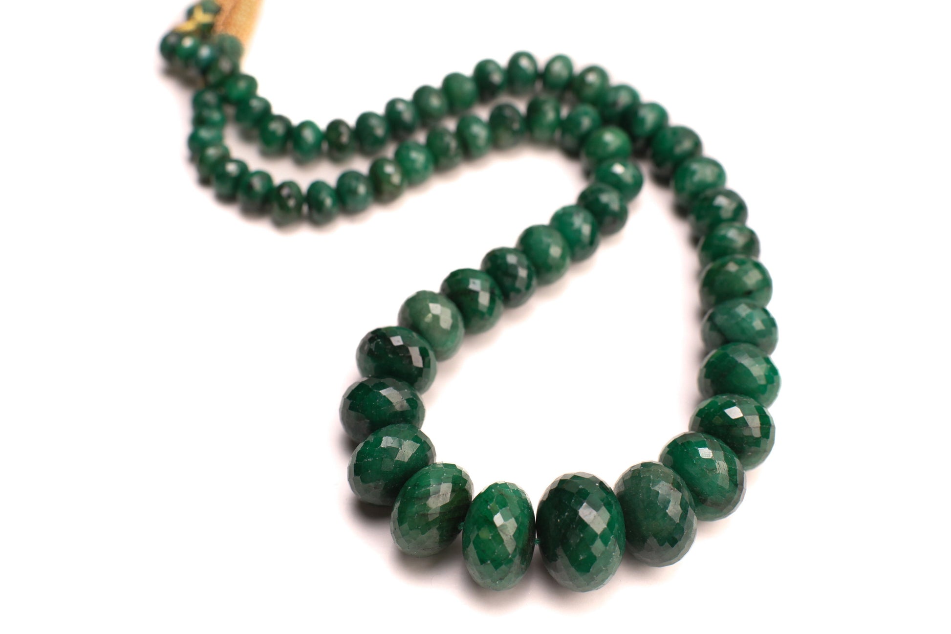 Genuine Zambian Emerald Dark green 6-17mm large Faceted Roundel Gemstone 16" Necklace with 9" Adjustable thread,May Birthstone,Gift 538ct