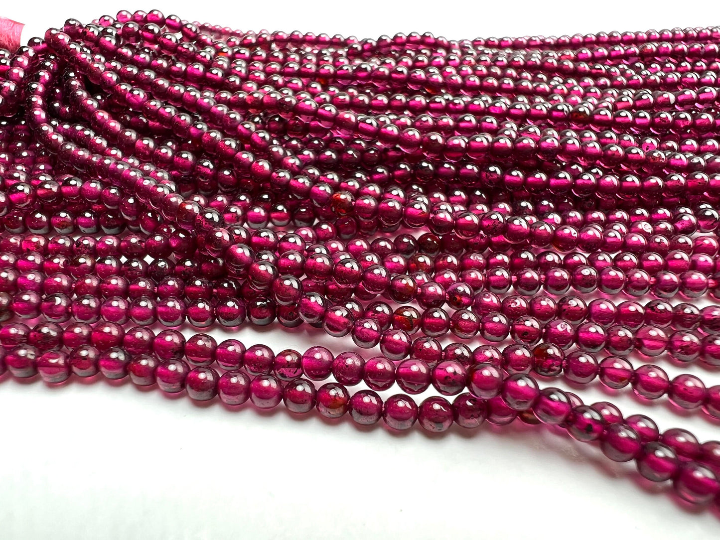 Mozambique Garnet 3mm smooth round , Merlot Dark Red Jewelry Making Gemstone Beads, Rare, Beautiful Gemstone 13” strand