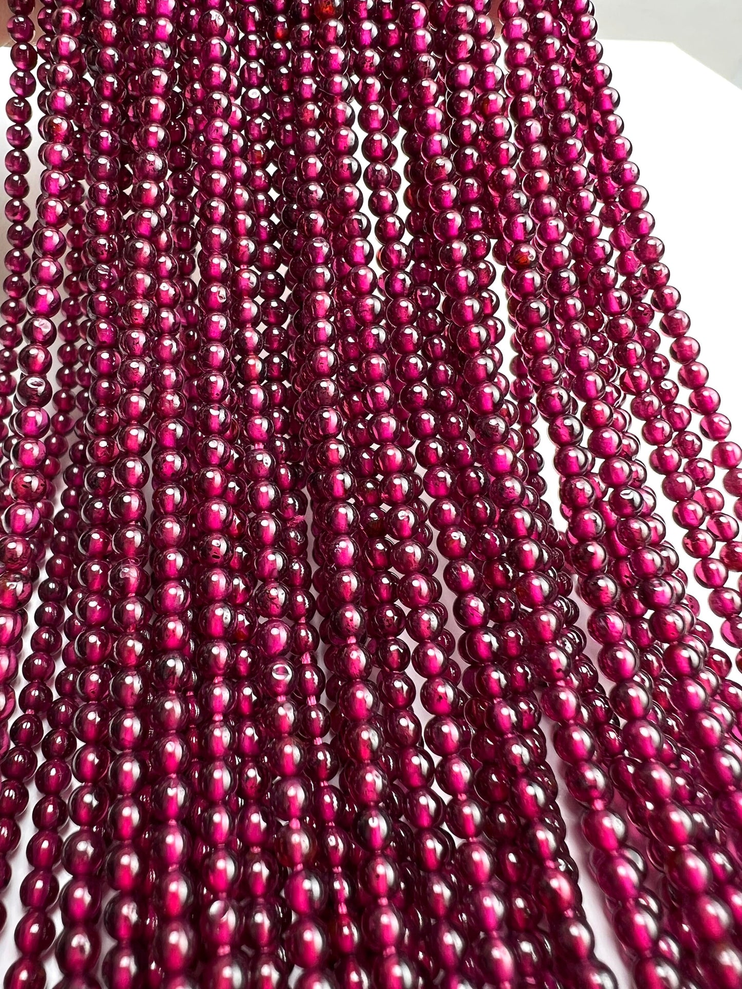 Mozambique Garnet 3mm smooth round , Merlot Dark Red Jewelry Making Gemstone Beads, Rare, Beautiful Gemstone 13” strand