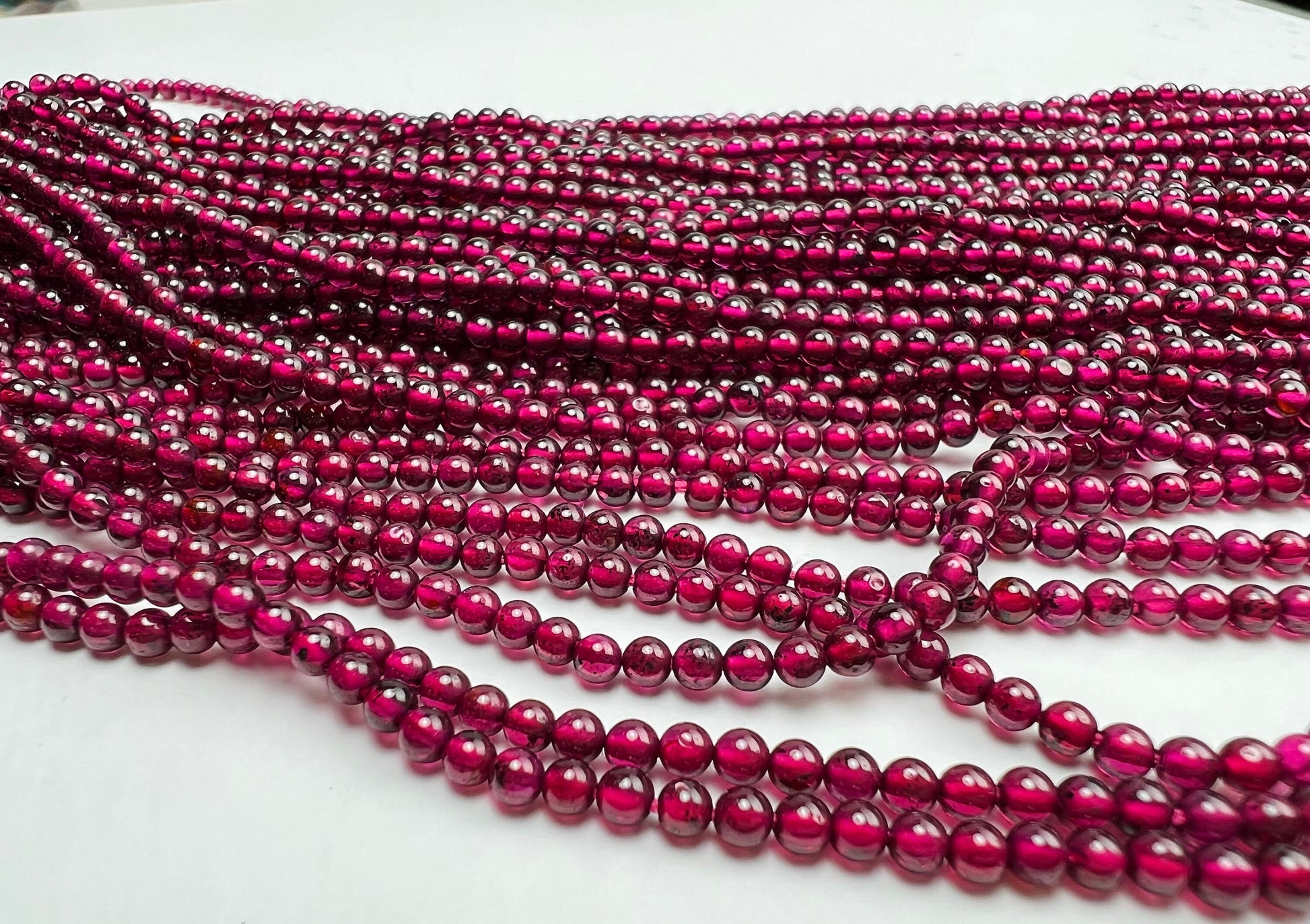 Mozambique Garnet 3mm smooth round , Merlot Dark Red Jewelry Making Gemstone Beads, Rare, Beautiful Gemstone 13” strand