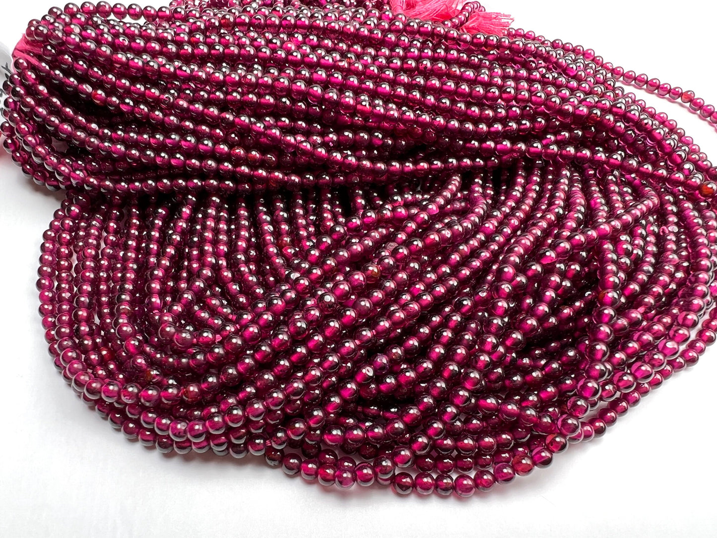 Mozambique Garnet 3mm smooth round , Merlot Dark Red Jewelry Making Gemstone Beads, Rare, Beautiful Gemstone 13” strand