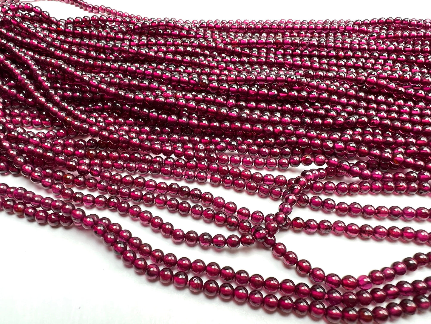 Mozambique Garnet 3mm smooth round , Merlot Dark Red Jewelry Making Gemstone Beads, Rare, Beautiful Gemstone 13” strand