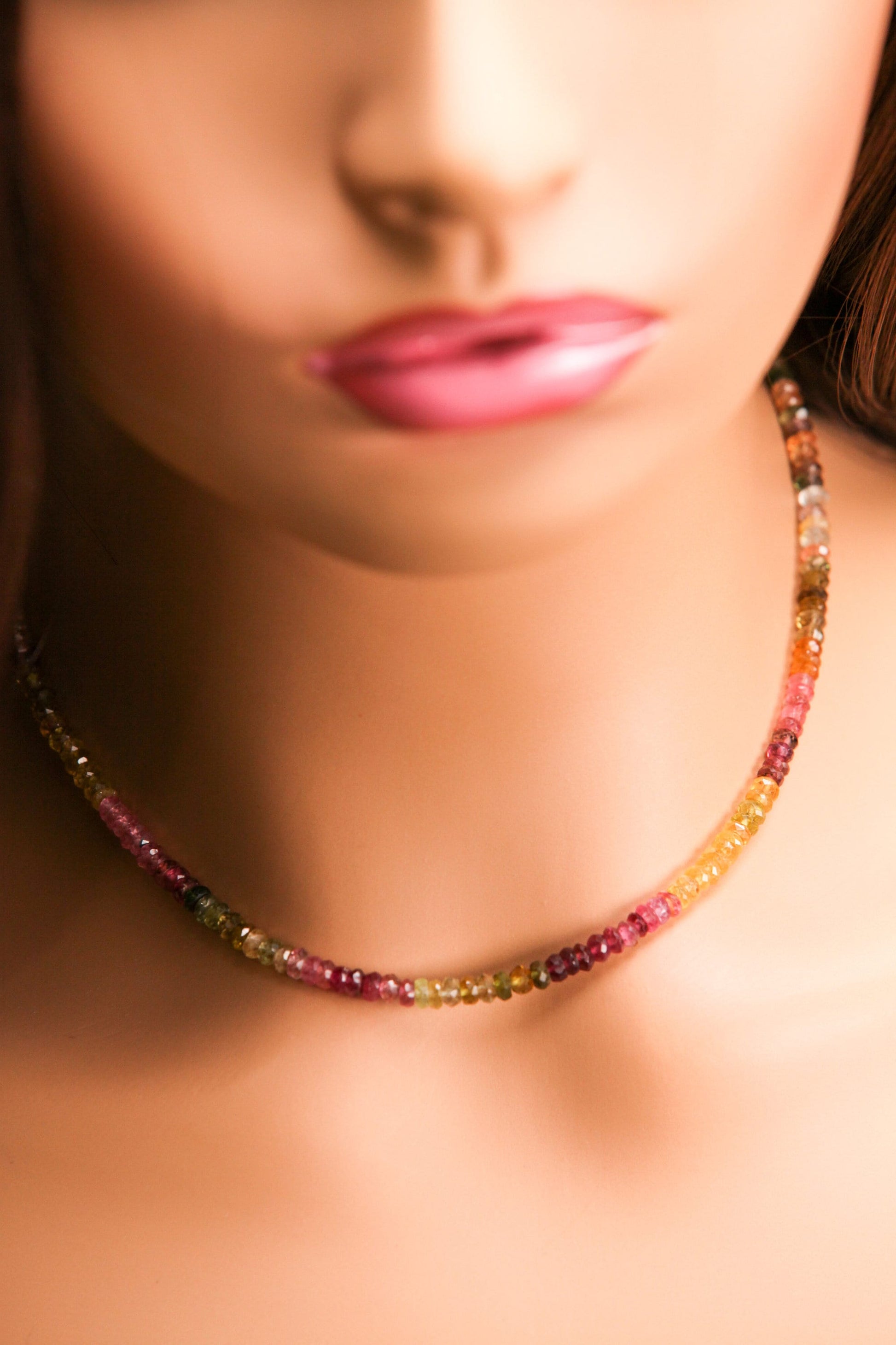 Genuine Multi Watermelon Tourmaline Rare Yellow Pink Green Shaded Necklace, AAA Quality Gemstone, Energy, 925 Sterling Silver or Gold Filled