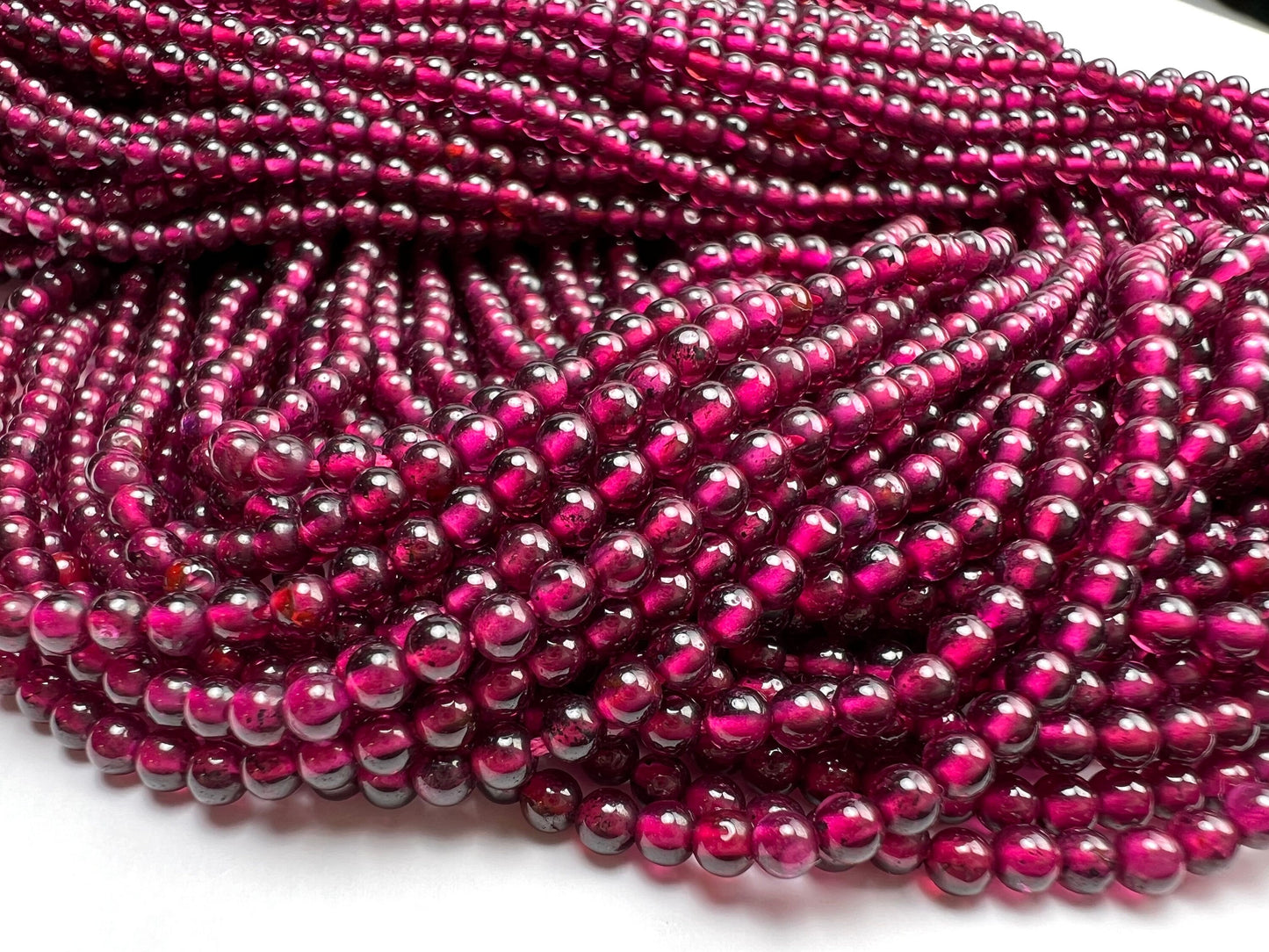 Mozambique Garnet 3mm smooth round , Merlot Dark Red Jewelry Making Gemstone Beads, Rare, Beautiful Gemstone 13” strand