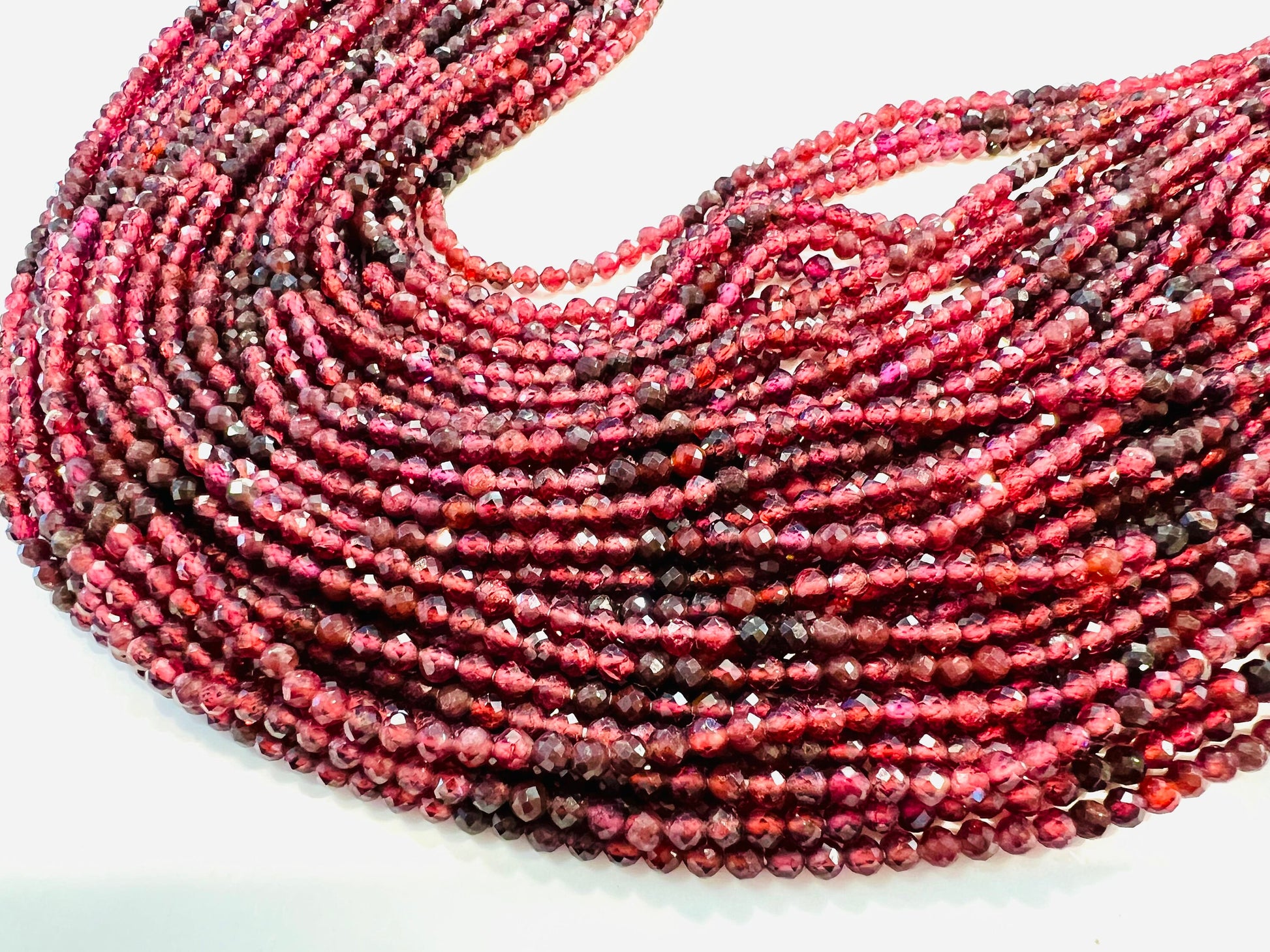 Mozambique Garnet 3mm Faceted round Merlot Dark Red shaded beads Jewelry Making natural Gemstone Rare, Beautiful Gemstone 12.25”strand